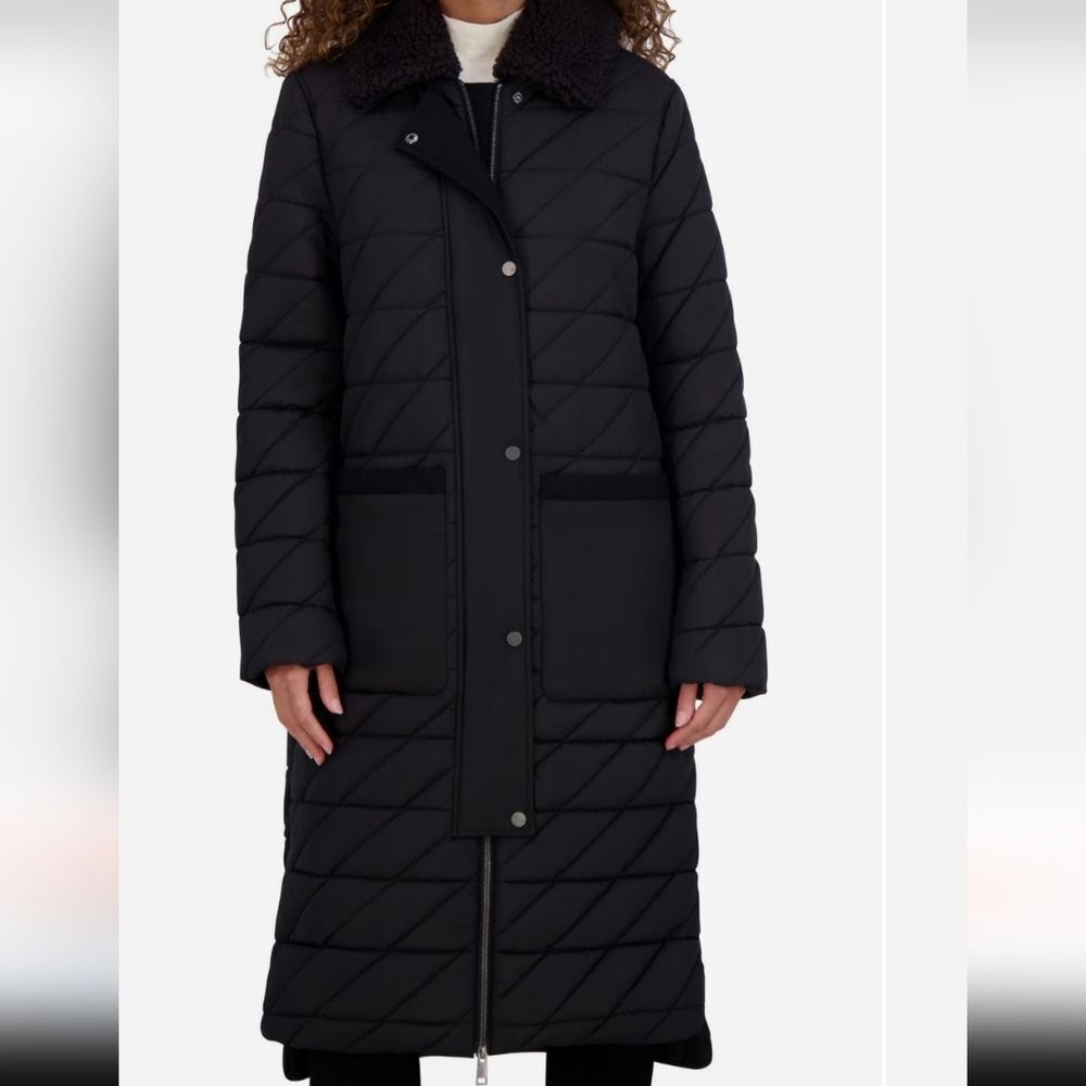 Andrew Marc Black Quilted Puffer Coat
